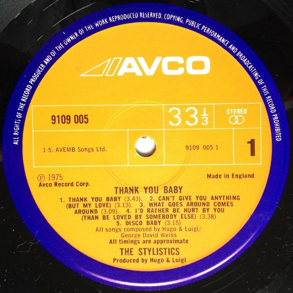 The Stylistics - Thank You Baby (LP, Album) - Image 3