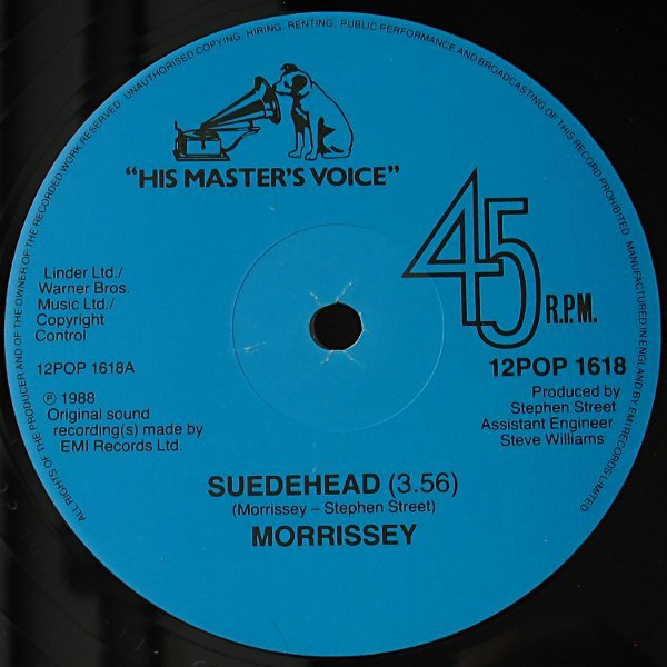 Morrissey - Suedehead (12", Single, Gol) - Image 3