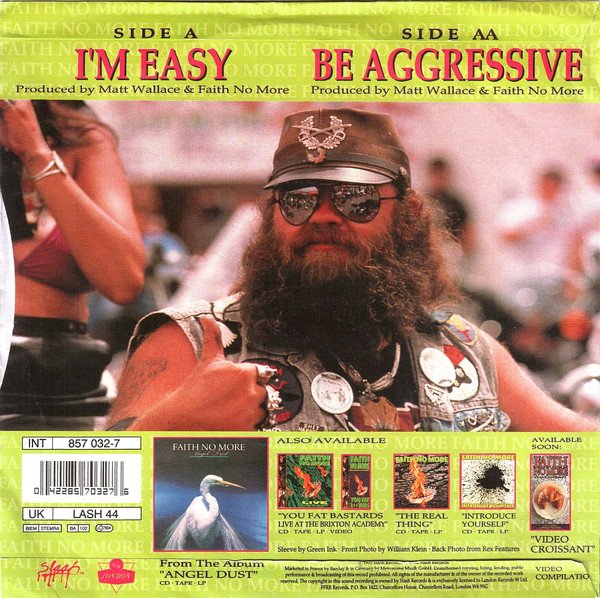 Faith No More - I'm Easy / Be Aggressive (7", Single, Ltd, Red) - Image 2
