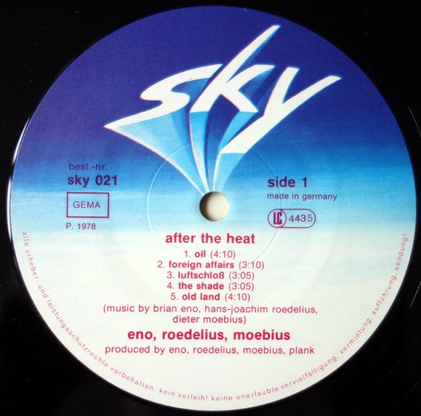 Eno*, Moebius*, Roedelius* - After The Heat (LP, Album) - Image 3