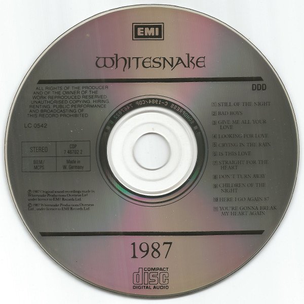 Whitesnake - 1987 (CD, Album, Son) - Image 3