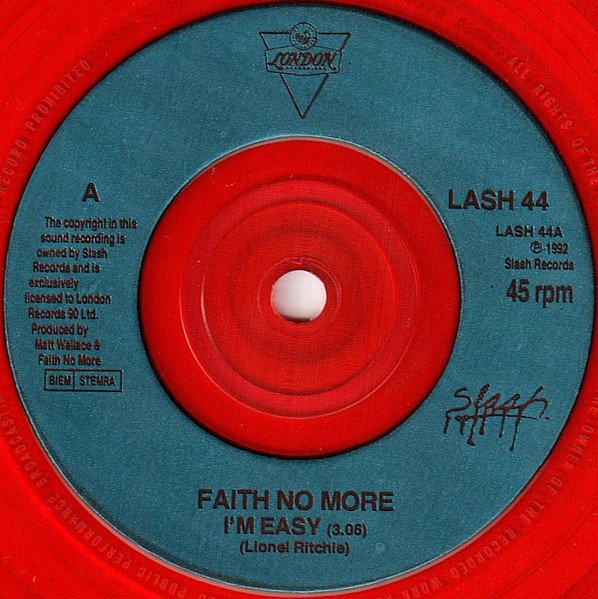 Faith No More - I'm Easy / Be Aggressive (7", Single, Ltd, Red) - Image 3