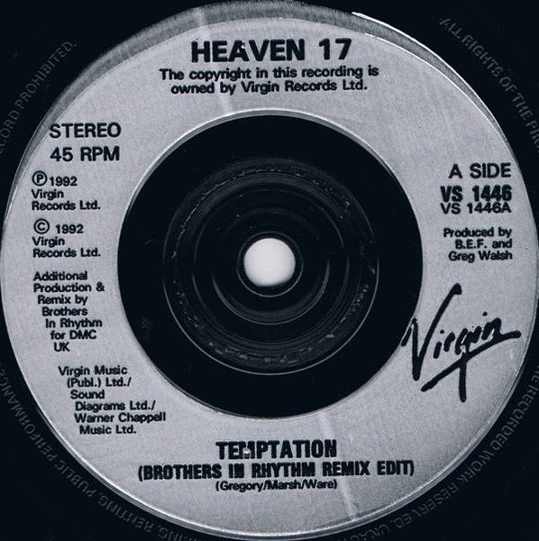 Heaven 17 - Temptation (Brothers In Rhythm Remix) (7", Single) - Image 3
