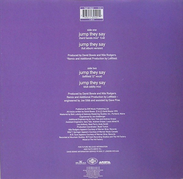 David Bowie - Jump They Say (12", Single) - Image 2