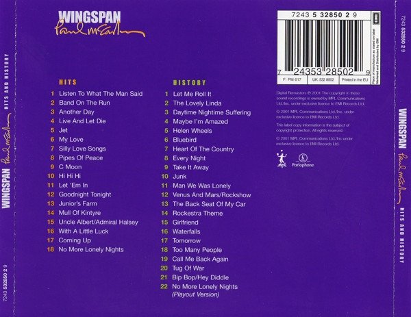 Paul McCartney - Wingspan (Hits And History) (2xCD, Comp, RM) - Image 2