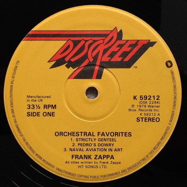 Frank Zappa - Orchestral Favorites (LP, Album) - Image 3