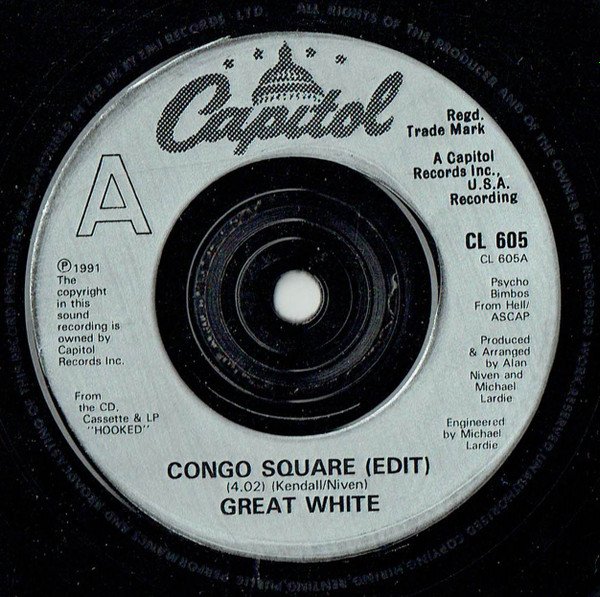 Great White - Congo Square (7", Single) - Image 3