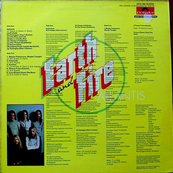 Earth And Fire - Atlantis (LP, Album) - Image 2