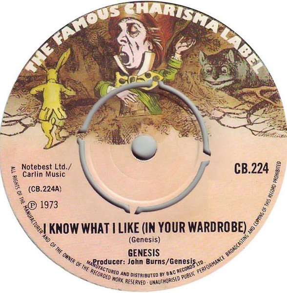 Genesis - I Know What I Like (In Your Wardrobe) (7", Single, 4-p)