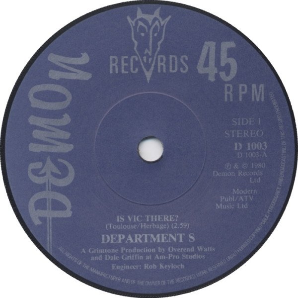 Department S - Is Vic There? (7", Single) - Image 3
