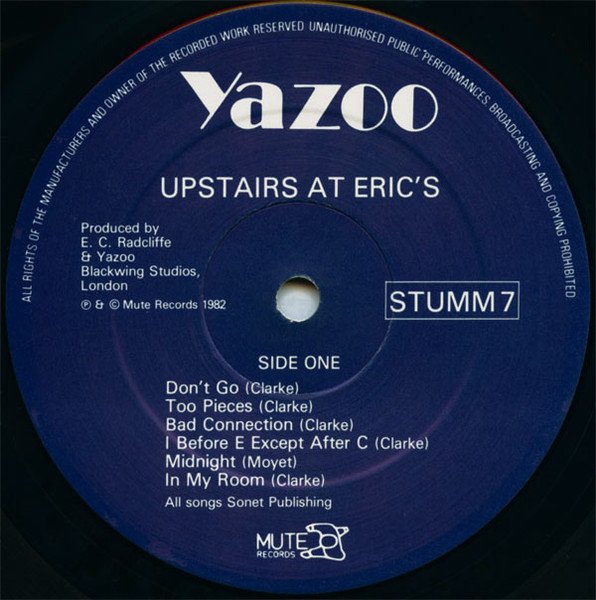Yazoo - Upstairs At Eric's (LP, Album, Ged) - Image 3