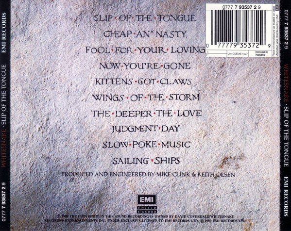 Whitesnake - Slip Of The Tongue (CD, Album, RE, RP) - Image 2