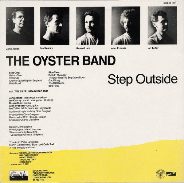 The Oyster Band* - Step Outside (LP, Album, Col) - Image 2