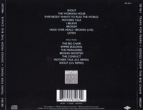 Tears For Fears - Songs From The Big Chair (CD, Album, RE, RM) - Image 2