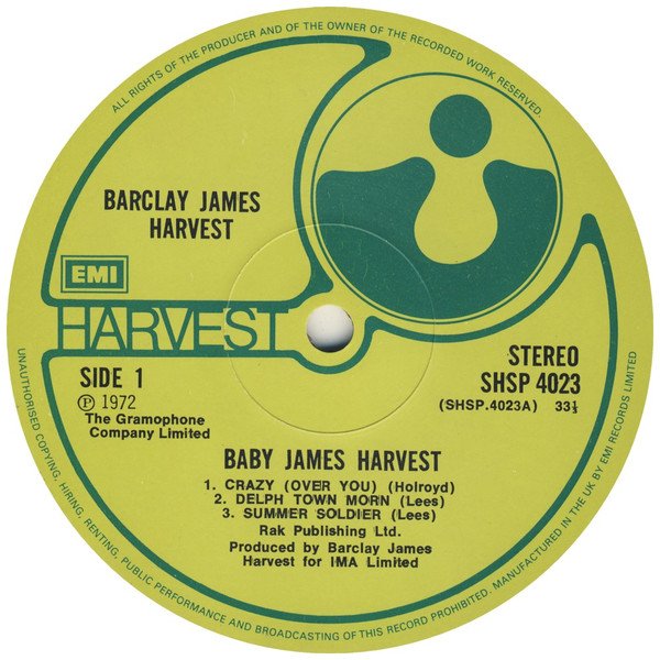 Barclay James Harvest - Baby James Harvest (LP, Album, RE) - Image 3