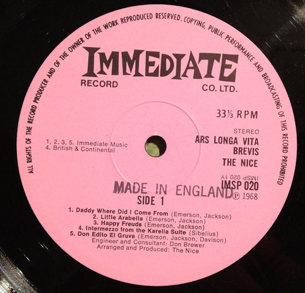 The Nice - Ars Longa Vita Brevis (LP, Album) - Image 3
