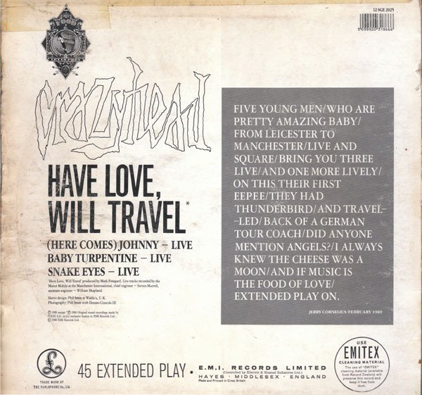 Crazyhead - Have Love, Will Travel (12", EP) - Image 2