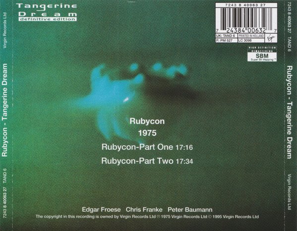 Tangerine Dream - Rubycon (CD, Album, RE, RM) - Image 2