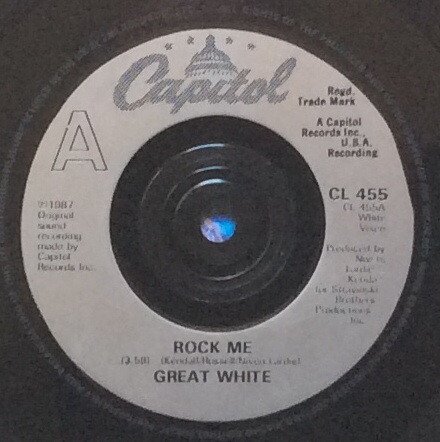 Great White - Rock Me (7", Single, sil) - Image 3