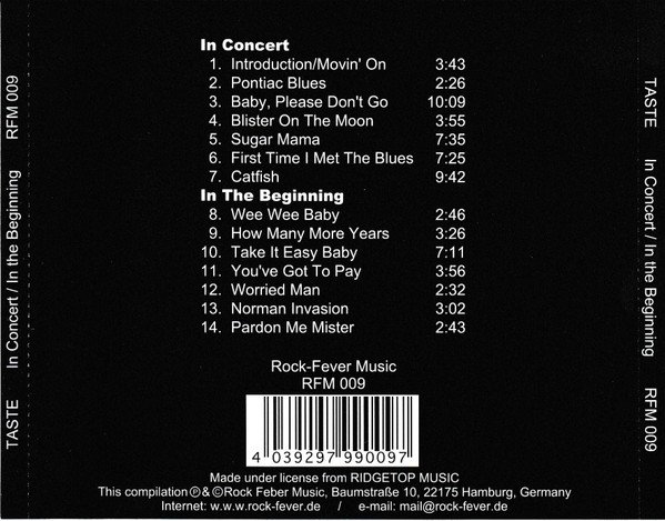 Taste (2) - In Concert / In The Beginning (Taste First) (CD, Comp) - Image 2