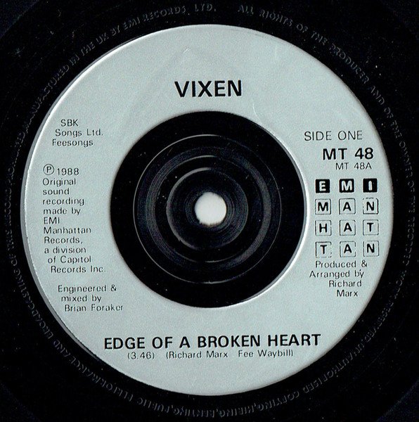 Vixen (2) - Edge Of A Broken Heart (7", Single) - Image 3