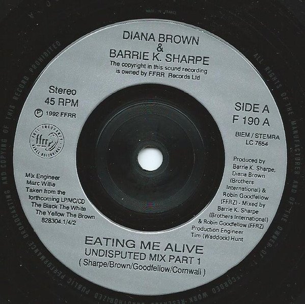 Diana Brown & Barrie K Sharpe - Eating Me Alive (7", Single) - Image 3