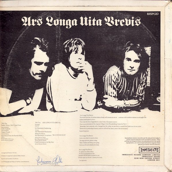 The Nice - Ars Longa Vita Brevis (LP, Album) - Image 2