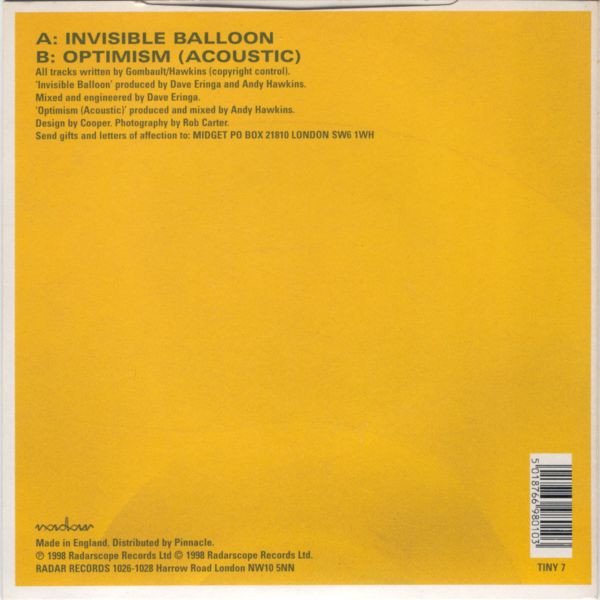 Midget (4) - Invisible Balloon (7", Single, Yel) - Image 2