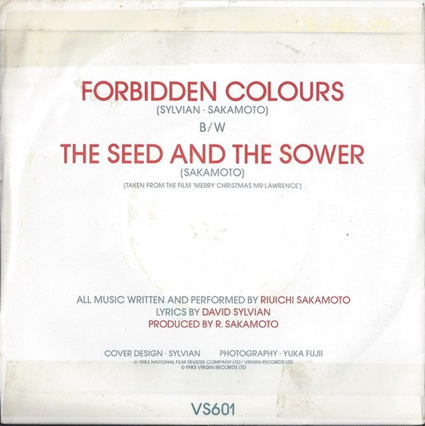 David Sylvian Riuichi Sakamoto* - Forbidden Colours (7", Single, Tow) - Image 2