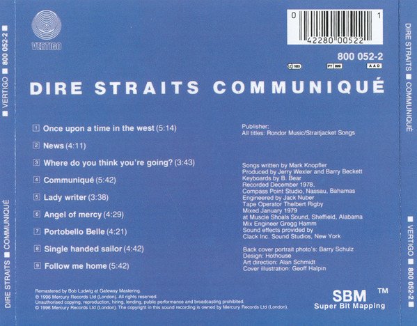 Dire Straits - Communiqué (CD, Album, RE, RM, RP, Arv) - Image 2