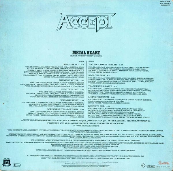 Accept - Metal Heart (LP, Album) - Image 2