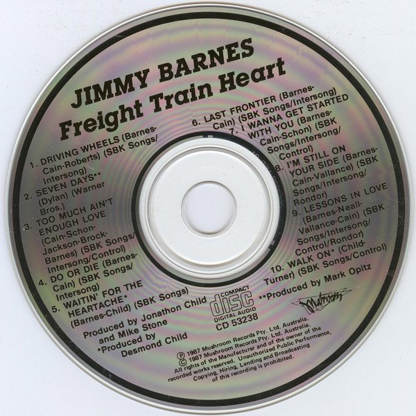 Jimmy Barnes - Freight Train Heart (CD, Album) - Image 3