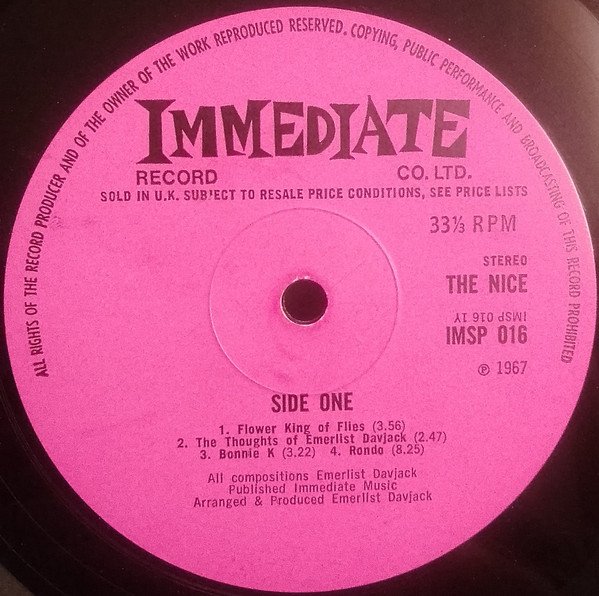 The Nice - The Thoughts Of Emerlist Davjack (LP, Album) - Image 3
