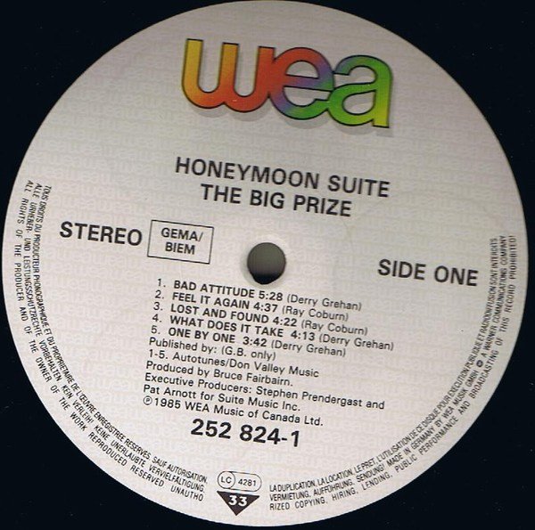 Honeymoon Suite - The Big Prize (LP, Album) - Image 3