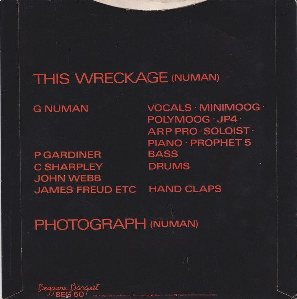 Gary Numan - This Wreckage (7", Single) - Image 2