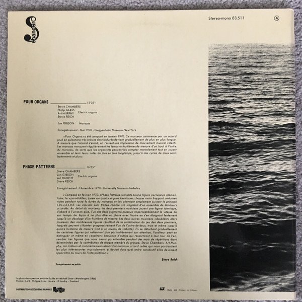 Steve Reich - Four Organs / Phase Patterns (LP, Album, RE) - Image 2