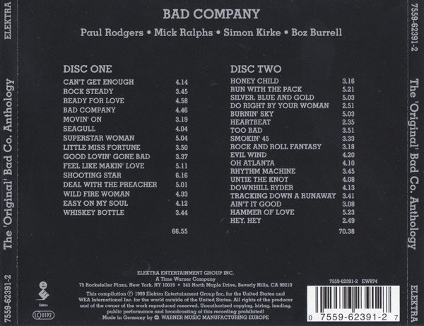 Bad Company (3) - The 'Original' Bad Co Anthology (2xCD, Comp, Fat) - Image 2