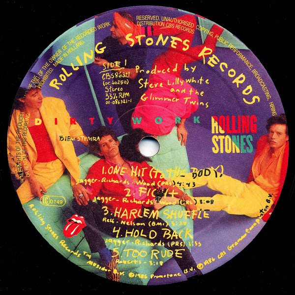 Rolling Stones* - Dirty Work (LP, Album, Dar) - Image 3