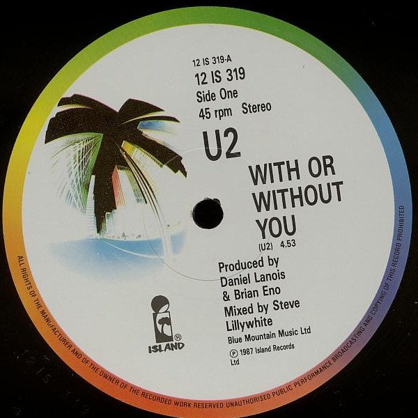 U2 - With Or Without You (12", Single) - Image 3
