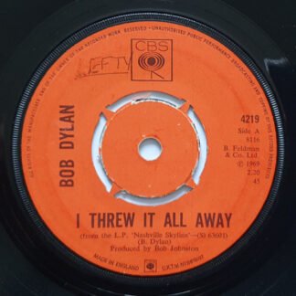 Bob Dylan - I Threw It All Away (7", Single, 4 P)