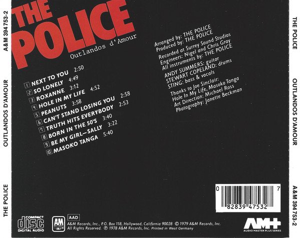 The Police - Outlandos D'Amour (CD, Album, RE) - Image 2