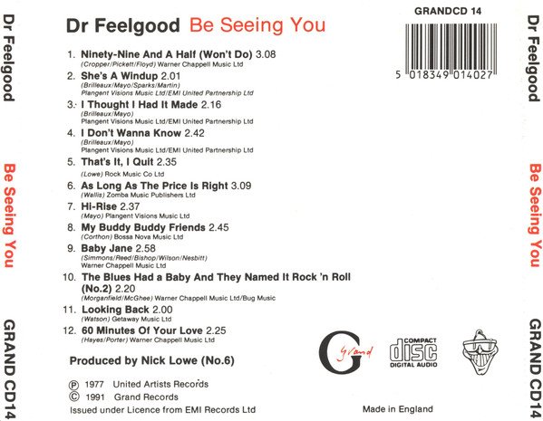 Dr. Feelgood - Be Seeing You (CD, Album, RE) - Image 2