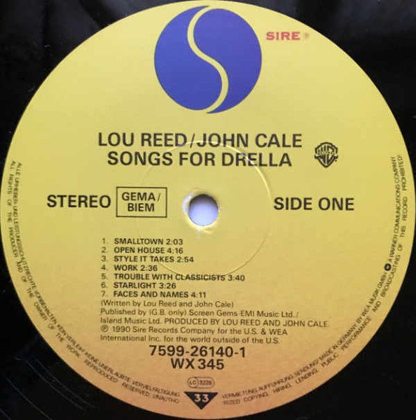 Lou Reed / John Cale - Songs For Drella (LP, Album) - Image 3