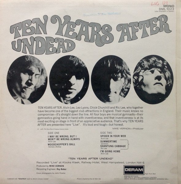 Ten Years After - Ten Years After Undead (LP, Album, Mono) - Image 2