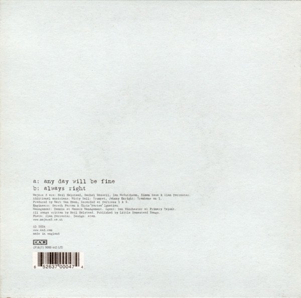 Mojave 3 - Any Day Will Be Fine (7") - Image 2