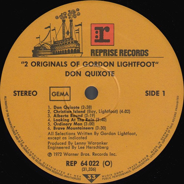Gordon Lightfoot - 2 Originals Of Gordon Lightfoot (2xLP, Album, Comp) - Image 2