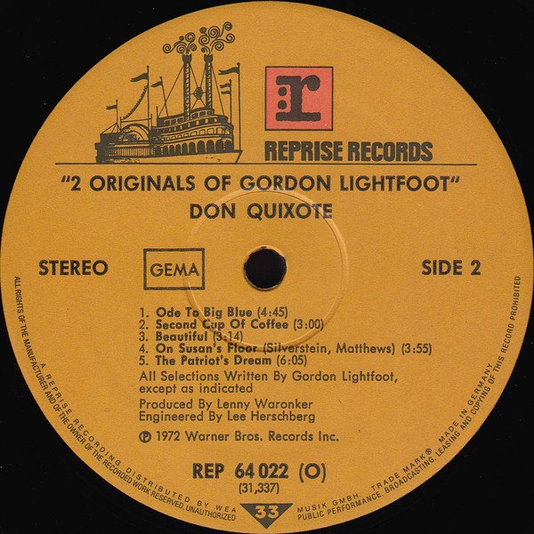 Gordon Lightfoot - 2 Originals Of Gordon Lightfoot (2xLP, Album, Comp) - Image 3