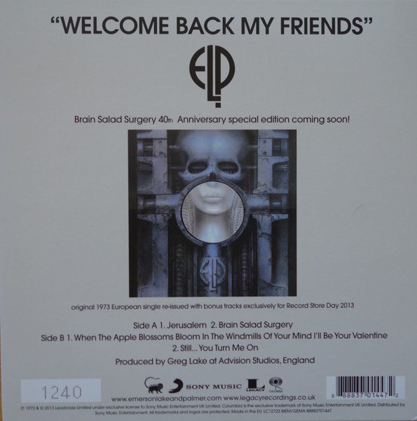 Emerson, Lake & Palmer - Jerusalem (7", RSD, Single, Ltd, Num, RE) - Image 2