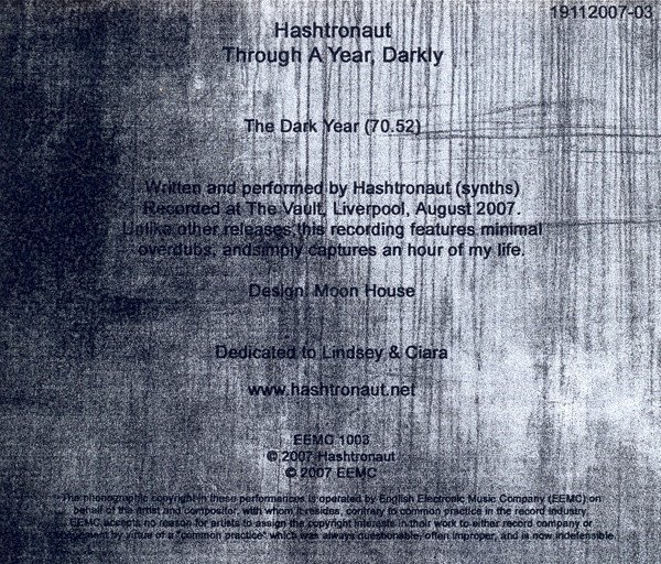 Hashtronaut - Through A Year, Darkly (CDr, Album) - Image 2