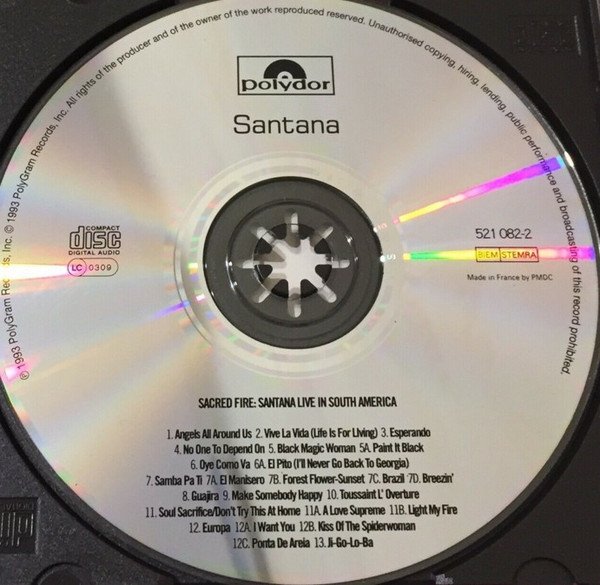 Santana - Sacred Fire - Live In South America (CD, Album) - Image 3